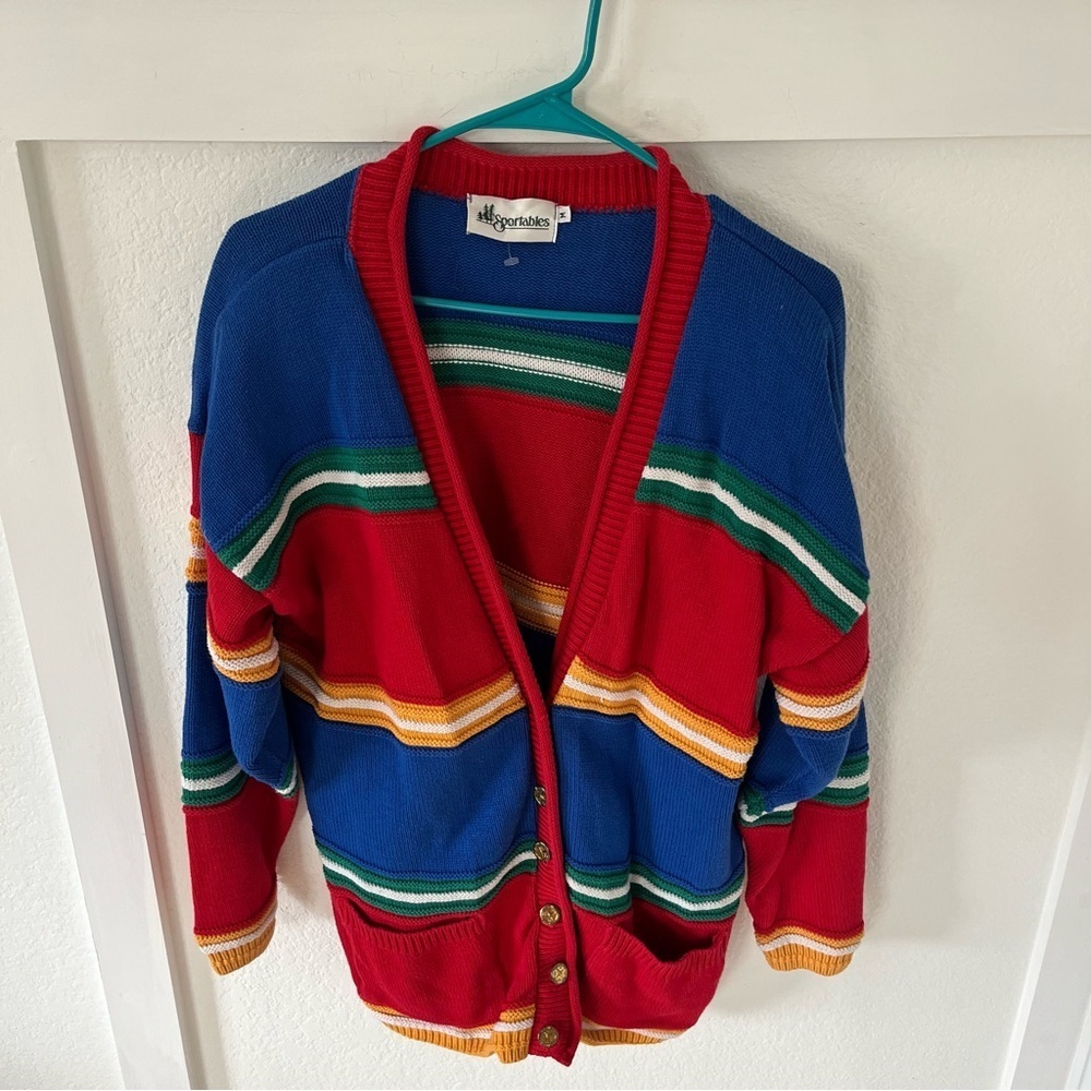 Vintage Sportables Men's Medium Knit Cardigan Sweater